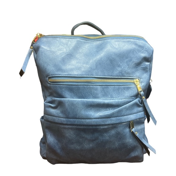 Blue Backpack Purchase Bag Pocketbook - Picture 2 of 4